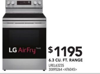 RONA Lg 6.3 cu. ft. range offer