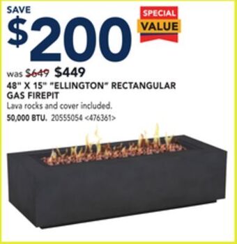 RONA 48 x 15 ellington rectangular gas firepit offer