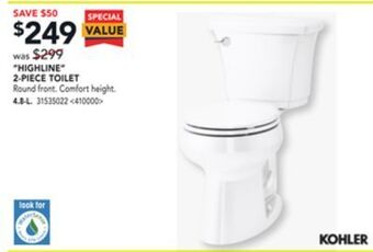 RONA Kohler highline 2 piece toilet offer