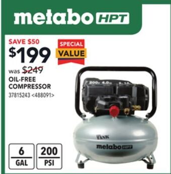 RONA Metabo hpt oil-free compressor offer