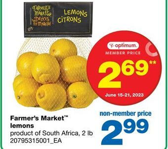 Wholesale Club Farmer's market™ lemons, 2 lb offer