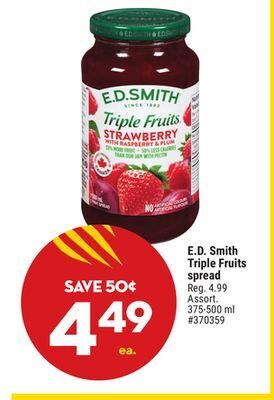 Giant Tiger E.d. smith triple fruits spread offer