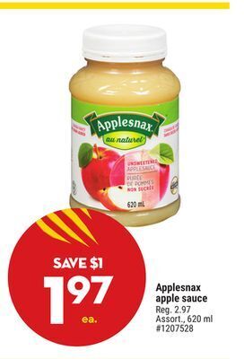 Giant Tiger Applesnax apple sauce offer