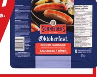 Giant Tiger Schneiders oktoberfest sausages offer