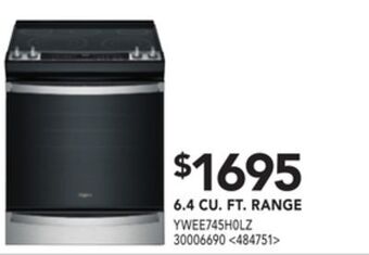 RONA Whirlpool 6.4 cu. ft. range offer