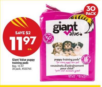 Giant Tiger Giant value puppy training pads offer