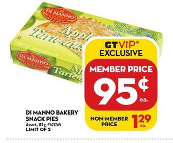 Giant Tiger Di manno bakery snack pies offer