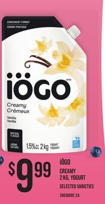 Zehrs Markets Iögo creamy 2 kg, yogurt offer