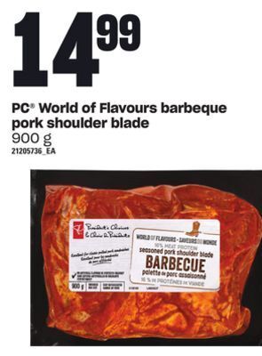Zehrs Markets Pc® world of flavours barbeque pork shoulder blade, 900 g offer