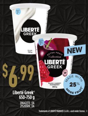 Zehrs Markets Liberté greek®, 650-750 g offer