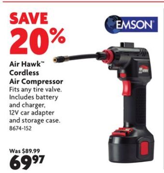 Home Hardware Air hawk™ cordless air compressor offer
