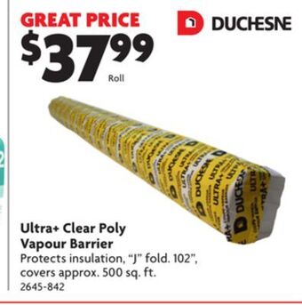 Home Hardware Ultra+ clear poly vapour barrier offer