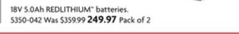 Home Hardware 18v 5.0ah redlithium™ batteries offer