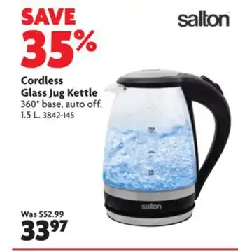 Home Hardware Cordless glass jug kettle offer