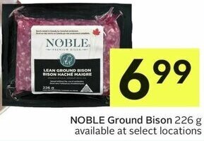IGA NOBLE Ground Bison 226 g available at select locations offer
