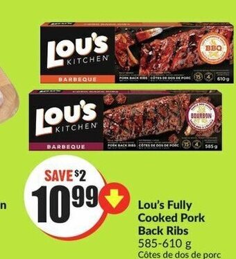 FreshCo Lou's Fully Cooked Pork Back Ribs 585-610 g offer