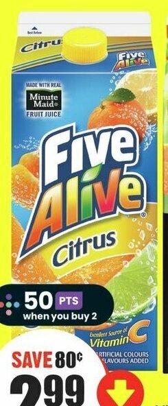 FreshCo Five Alive Beverage 1.75 L offer