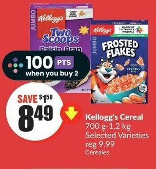 FreshCo Kellogg's Cereal 700 g-1.2 kg offer