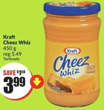 FreshCo Kraft Cheez Whiz 450 g offer