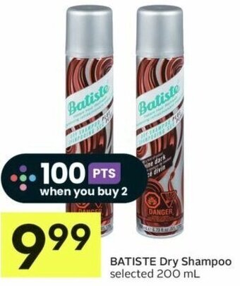 IGA BATISTE Dry Shampoo selected 200 mL offer
