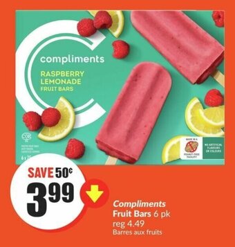 FreshCo Compliments Fruit Bars 6 pk offer