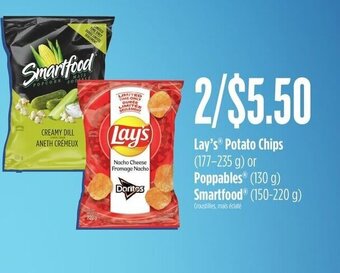 FreshCo Lay's® Potato Chips (177-235 g) or Poppables (130 g) Smartfood® (150-220 g) offer
