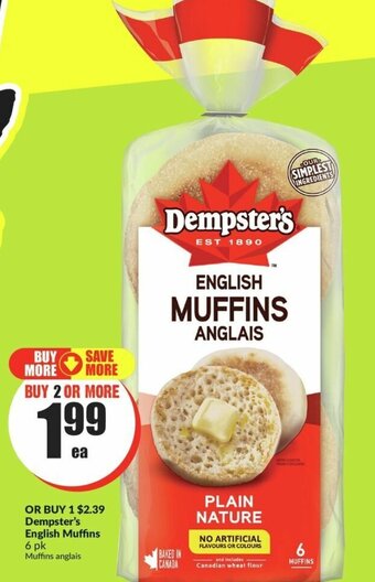 FreshCo Dempster's English Muffins 6 pk offer