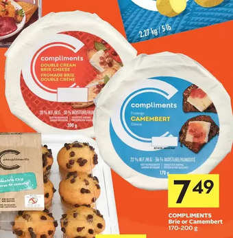 Foodland Compliments brie or camembert offer