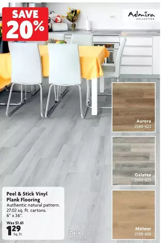 Home Hardware Peel & stick vinyl plank flooring offer