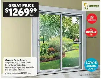 Home Hardware Oreana patio doors 5' x 6' 8 | 6' x 6' 8 offer