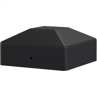 Home Depot 4-inch x 4-inch black rigid plastic post cap for deck or fence gate offer