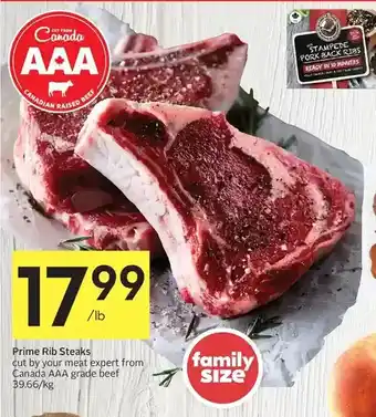 Foodland Prime rib steaks offer