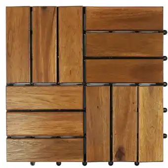 Home Depot 11.75-inch x 11.75-inch acacia wood deck tile in brown for indoor and outdoor (8.73 sq. ft./box) offer