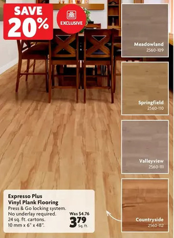 Home Hardware Expresso plus vinyl plank flooring offer