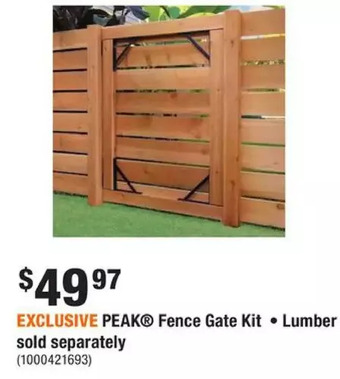 Home Depot Peak fence gate kit offer