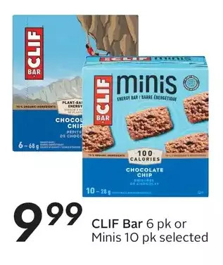 Sobeys Clif bar or minis offer