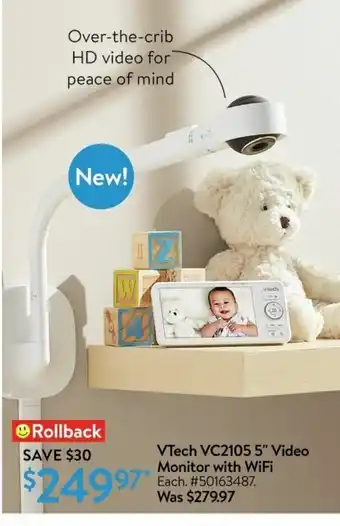 Walmart VTech VC2105 5" Video Monitor with WiFi offer
