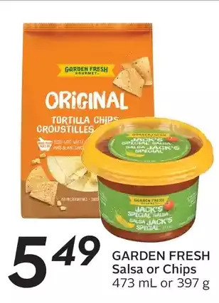Sobeys Garden fresh salsa or chips offer