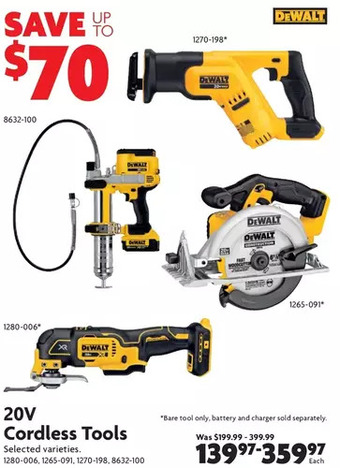 Home Hardware 20v cordless tools offer