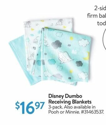 Walmart Disney Dumbo Receiving Blankets 3-pack offer