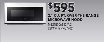 RONA 2.1 cu. ft. over-the-range microwave hood offer