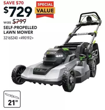 RONA Ego self-propelled lawn mower offer