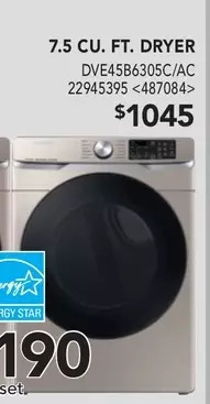RONA 7.5 cu. ft. dryer offer