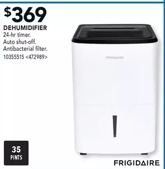 RONA Frigidaire dehumidifier offer