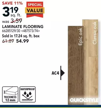 RONA Quickstyle laminate flooring offer