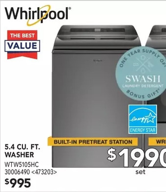RONA Whirlpool 5.4 cu. ft. washer offer