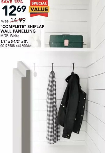 RONA Metrie complete shiplap wall panelling 1/2 x 5-1/2 x 8' offer