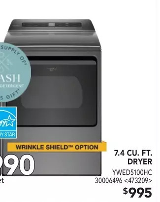 RONA 7.4 cu. ft. dryer offer