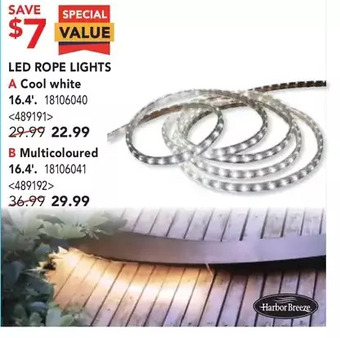 Lowe's Harbor breeze led rope lights offer