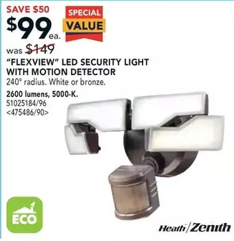 Lowe's Heath/zenith flexview led security light with motion detector offer